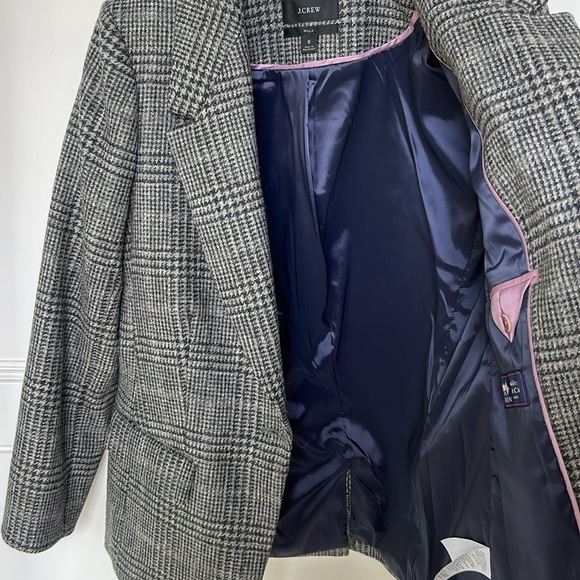 J. Crew Willa Blazer in Houndstooth Wool Grey Black Size 8 - Picture 14 of 16